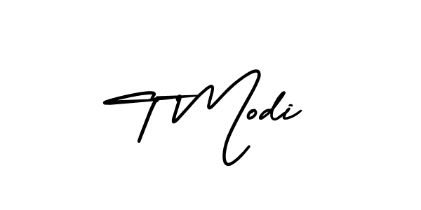 Design your own signature with our free online signature maker. With this signature software, you can create a handwritten (AmerikaSignatureDemo-Regular) signature for name T Modi. T Modi signature style 3 images and pictures png