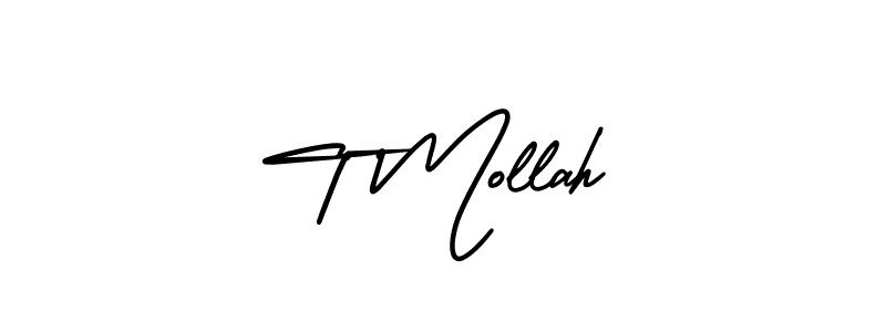 T Mollah stylish signature style. Best Handwritten Sign (AmerikaSignatureDemo-Regular) for my name. Handwritten Signature Collection Ideas for my name T Mollah. T Mollah signature style 3 images and pictures png