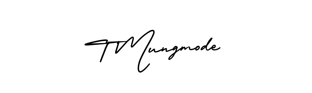 You should practise on your own different ways (AmerikaSignatureDemo-Regular) to write your name (T Mungmode) in signature. don't let someone else do it for you. T Mungmode signature style 3 images and pictures png