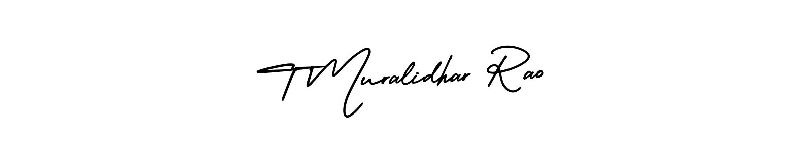 Make a beautiful signature design for name T Muralidhar Rao. With this signature (AmerikaSignatureDemo-Regular) style, you can create a handwritten signature for free. T Muralidhar Rao signature style 3 images and pictures png