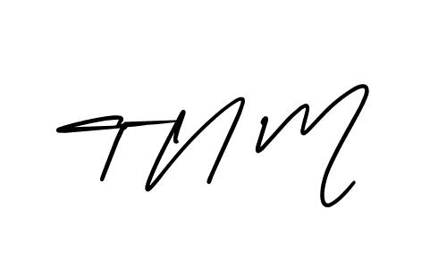 Use a signature maker to create a handwritten signature online. With this signature software, you can design (AmerikaSignatureDemo-Regular) your own signature for name T N M. T N M signature style 3 images and pictures png