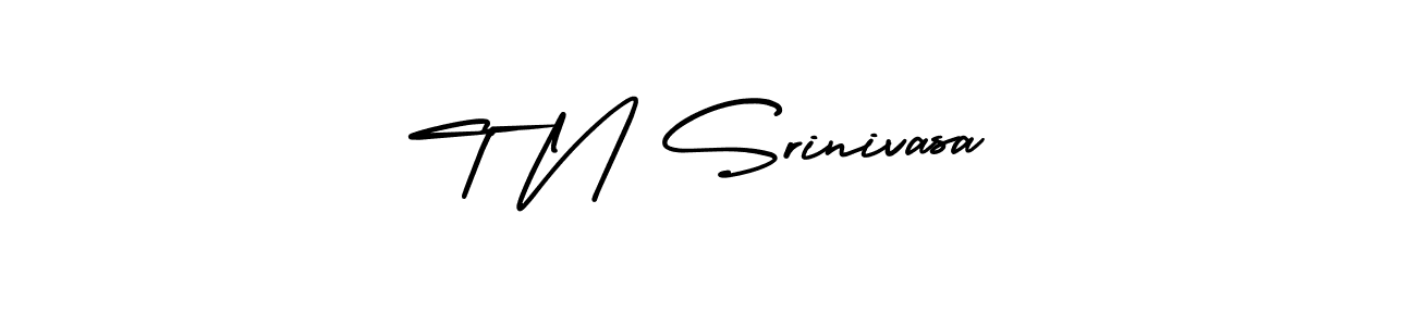 Use a signature maker to create a handwritten signature online. With this signature software, you can design (AmerikaSignatureDemo-Regular) your own signature for name T N Srinivasa. T N Srinivasa signature style 3 images and pictures png