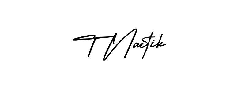 How to make T Naitik signature? AmerikaSignatureDemo-Regular is a professional autograph style. Create handwritten signature for T Naitik name. T Naitik signature style 3 images and pictures png