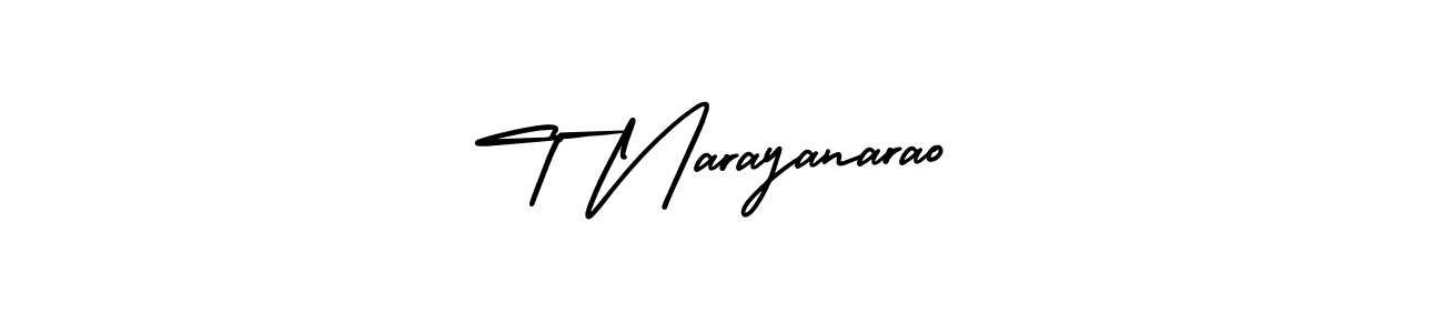 The best way (AmerikaSignatureDemo-Regular) to make a short signature is to pick only two or three words in your name. The name T Narayanarao include a total of six letters. For converting this name. T Narayanarao signature style 3 images and pictures png