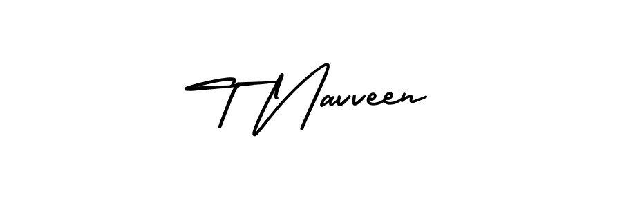 Make a beautiful signature design for name T Navveen. With this signature (AmerikaSignatureDemo-Regular) style, you can create a handwritten signature for free. T Navveen signature style 3 images and pictures png
