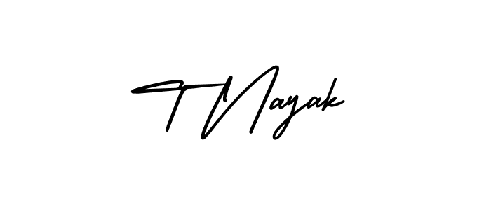 Use a signature maker to create a handwritten signature online. With this signature software, you can design (AmerikaSignatureDemo-Regular) your own signature for name T Nayak. T Nayak signature style 3 images and pictures png