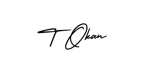 Also You can easily find your signature by using the search form. We will create T Okan name handwritten signature images for you free of cost using AmerikaSignatureDemo-Regular sign style. T Okan signature style 3 images and pictures png