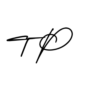 The best way (AmerikaSignatureDemo-Regular) to make a short signature is to pick only two or three words in your name. The name T P include a total of six letters. For converting this name. T P signature style 3 images and pictures png