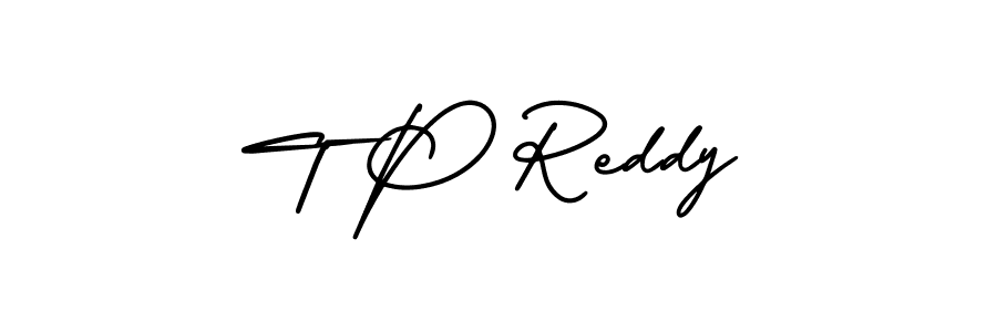The best way (AmerikaSignatureDemo-Regular) to make a short signature is to pick only two or three words in your name. The name T P Reddy include a total of six letters. For converting this name. T P Reddy signature style 3 images and pictures png