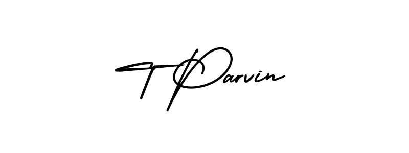 Use a signature maker to create a handwritten signature online. With this signature software, you can design (AmerikaSignatureDemo-Regular) your own signature for name T Parvin. T Parvin signature style 3 images and pictures png