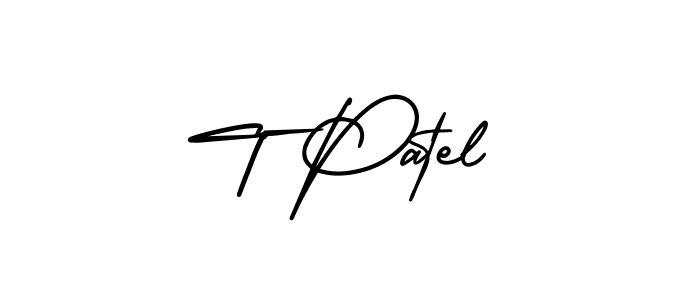 You should practise on your own different ways (AmerikaSignatureDemo-Regular) to write your name (T Patel) in signature. don't let someone else do it for you. T Patel signature style 3 images and pictures png