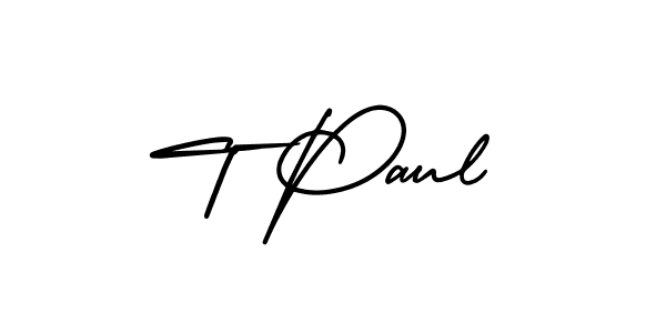 Design your own signature with our free online signature maker. With this signature software, you can create a handwritten (AmerikaSignatureDemo-Regular) signature for name T Paul. T Paul signature style 3 images and pictures png