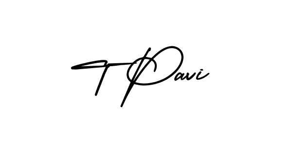 You should practise on your own different ways (AmerikaSignatureDemo-Regular) to write your name (T Pavi) in signature. don't let someone else do it for you. T Pavi signature style 3 images and pictures png