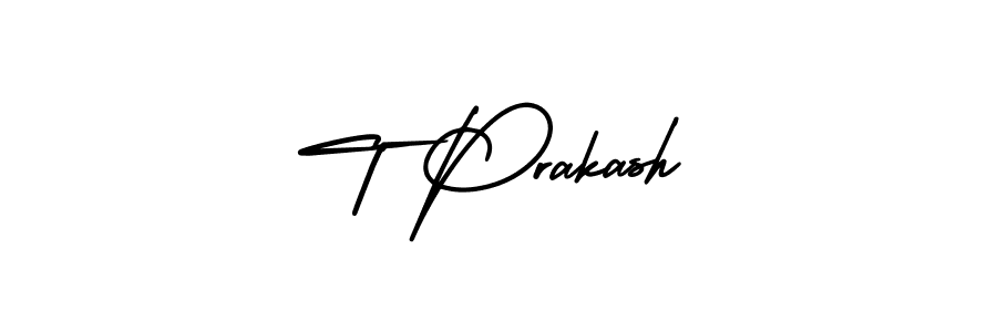 You should practise on your own different ways (AmerikaSignatureDemo-Regular) to write your name (T Prakash) in signature. don't let someone else do it for you. T Prakash signature style 3 images and pictures png