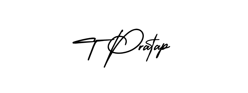 Also You can easily find your signature by using the search form. We will create T Pratap name handwritten signature images for you free of cost using AmerikaSignatureDemo-Regular sign style. T Pratap signature style 3 images and pictures png