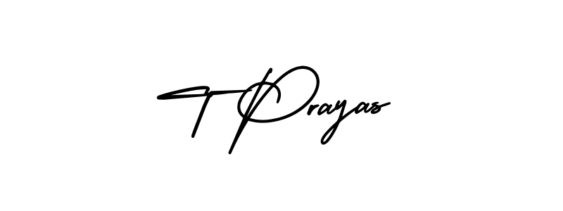 Use a signature maker to create a handwritten signature online. With this signature software, you can design (AmerikaSignatureDemo-Regular) your own signature for name T Prayas. T Prayas signature style 3 images and pictures png