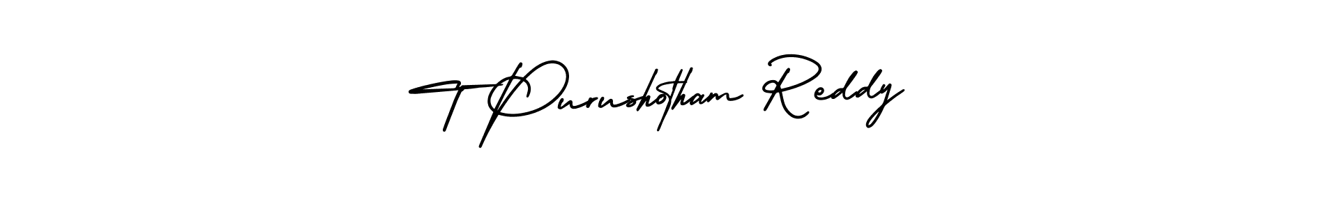 Make a beautiful signature design for name T Purushotham Reddy. With this signature (AmerikaSignatureDemo-Regular) style, you can create a handwritten signature for free. T Purushotham Reddy signature style 3 images and pictures png