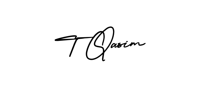 Design your own signature with our free online signature maker. With this signature software, you can create a handwritten (AmerikaSignatureDemo-Regular) signature for name T Qasim. T Qasim signature style 3 images and pictures png