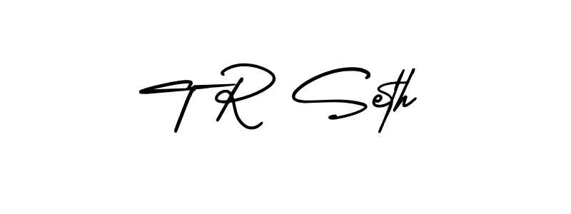 Make a beautiful signature design for name T R Seth. With this signature (AmerikaSignatureDemo-Regular) style, you can create a handwritten signature for free. T R Seth signature style 3 images and pictures png