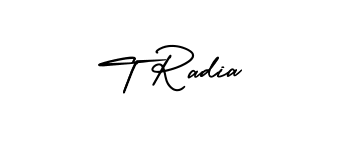 T Radia stylish signature style. Best Handwritten Sign (AmerikaSignatureDemo-Regular) for my name. Handwritten Signature Collection Ideas for my name T Radia. T Radia signature style 3 images and pictures png