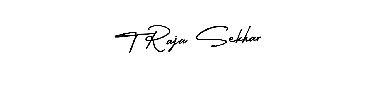 This is the best signature style for the T Raja Sekhar name. Also you like these signature font (AmerikaSignatureDemo-Regular). Mix name signature. T Raja Sekhar signature style 3 images and pictures png