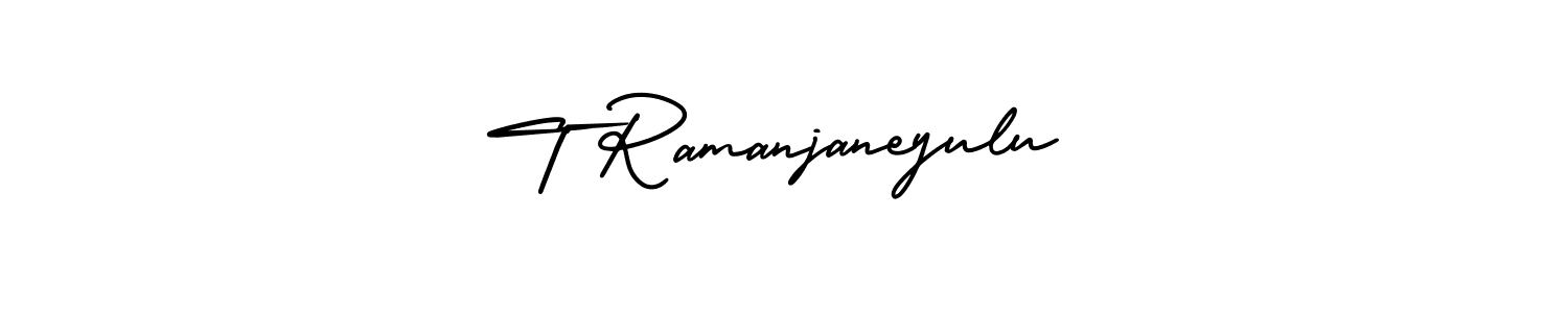 The best way (AmerikaSignatureDemo-Regular) to make a short signature is to pick only two or three words in your name. The name T Ramanjaneyulu include a total of six letters. For converting this name. T Ramanjaneyulu signature style 3 images and pictures png