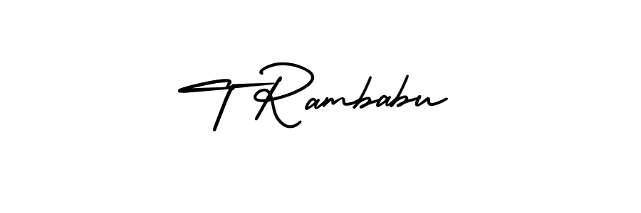 How to Draw T Rambabu signature style? AmerikaSignatureDemo-Regular is a latest design signature styles for name T Rambabu. T Rambabu signature style 3 images and pictures png