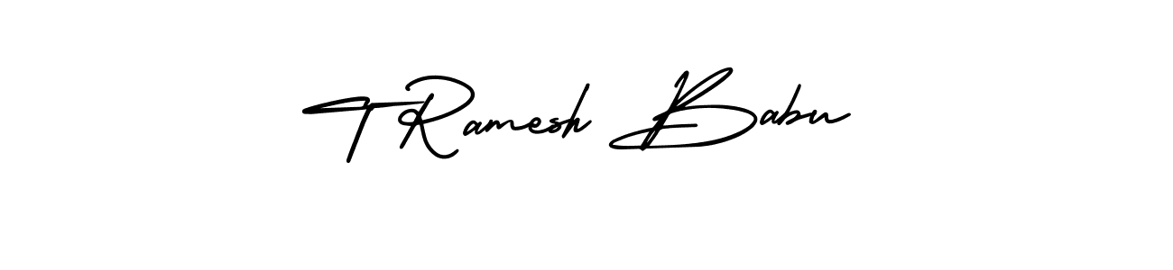 How to make T Ramesh Babu name signature. Use AmerikaSignatureDemo-Regular style for creating short signs online. This is the latest handwritten sign. T Ramesh Babu signature style 3 images and pictures png