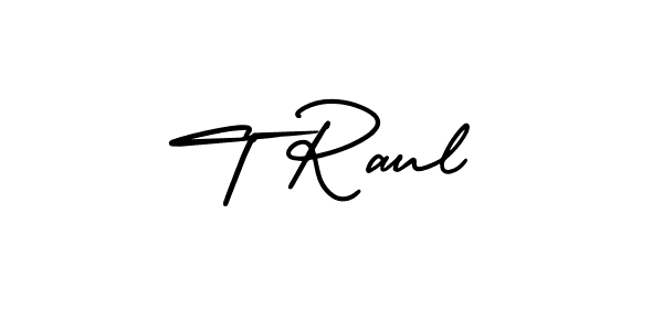 if you are searching for the best signature style for your name T Raul. so please give up your signature search. here we have designed multiple signature styles  using AmerikaSignatureDemo-Regular. T Raul signature style 3 images and pictures png