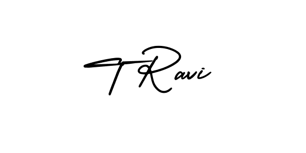 T Ravi stylish signature style. Best Handwritten Sign (AmerikaSignatureDemo-Regular) for my name. Handwritten Signature Collection Ideas for my name T Ravi. T Ravi signature style 3 images and pictures png