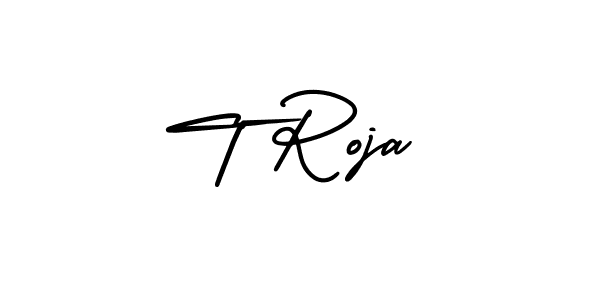 It looks lik you need a new signature style for name T Roja. Design unique handwritten (AmerikaSignatureDemo-Regular) signature with our free signature maker in just a few clicks. T Roja signature style 3 images and pictures png