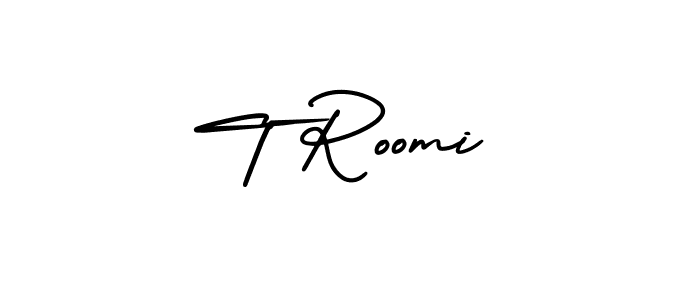 Also we have T Roomi name is the best signature style. Create professional handwritten signature collection using AmerikaSignatureDemo-Regular autograph style. T Roomi signature style 3 images and pictures png