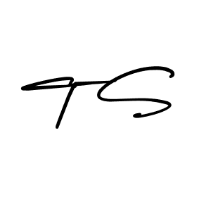 Design your own signature with our free online signature maker. With this signature software, you can create a handwritten (AmerikaSignatureDemo-Regular) signature for name T S. T S signature style 3 images and pictures png