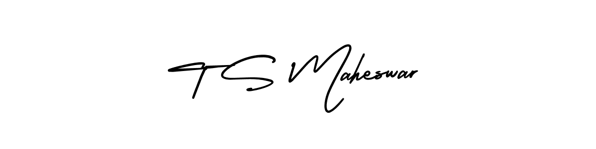 Use a signature maker to create a handwritten signature online. With this signature software, you can design (AmerikaSignatureDemo-Regular) your own signature for name T S Maheswar. T S Maheswar signature style 3 images and pictures png
