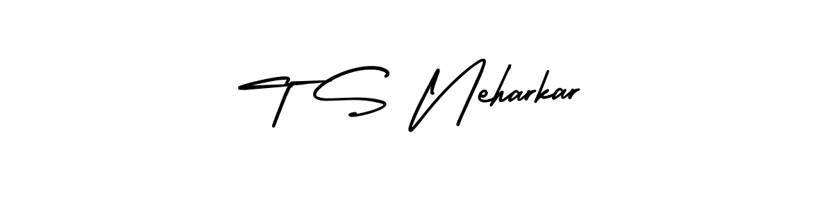 How to Draw T S Neharkar signature style? AmerikaSignatureDemo-Regular is a latest design signature styles for name T S Neharkar. T S Neharkar signature style 3 images and pictures png