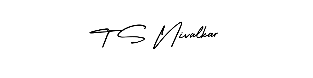 Also You can easily find your signature by using the search form. We will create T S Nivalkar name handwritten signature images for you free of cost using AmerikaSignatureDemo-Regular sign style. T S Nivalkar signature style 3 images and pictures png