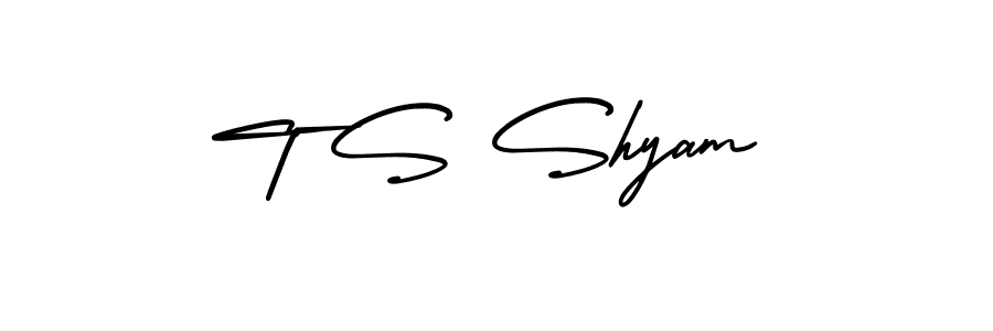 T S Shyam stylish signature style. Best Handwritten Sign (AmerikaSignatureDemo-Regular) for my name. Handwritten Signature Collection Ideas for my name T S Shyam. T S Shyam signature style 3 images and pictures png