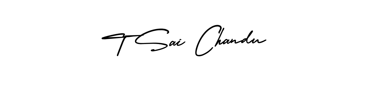You should practise on your own different ways (AmerikaSignatureDemo-Regular) to write your name (T Sai Chandu) in signature. don't let someone else do it for you. T Sai Chandu signature style 3 images and pictures png