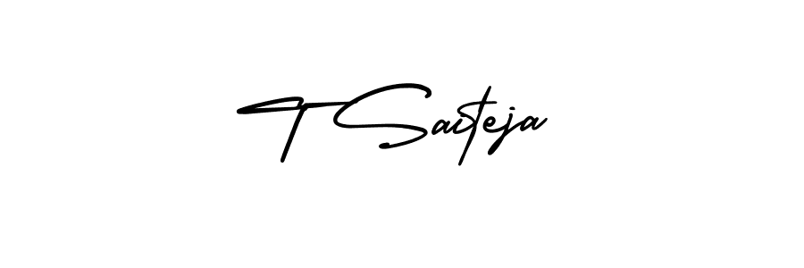 Similarly AmerikaSignatureDemo-Regular is the best handwritten signature design. Signature creator online .You can use it as an online autograph creator for name T Saiteja. T Saiteja signature style 3 images and pictures png