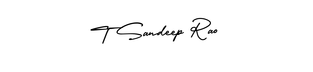 It looks lik you need a new signature style for name T Sandeep Rao. Design unique handwritten (AmerikaSignatureDemo-Regular) signature with our free signature maker in just a few clicks. T Sandeep Rao signature style 3 images and pictures png