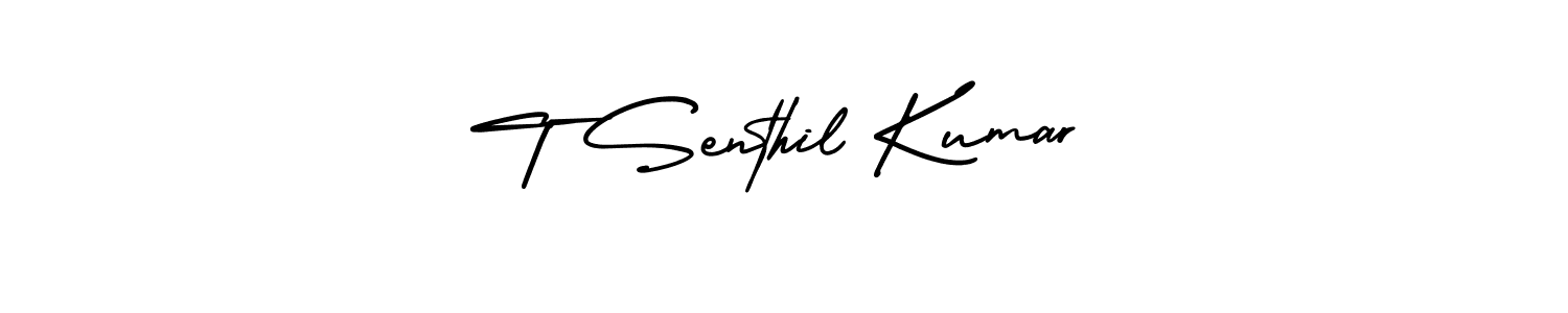 AmerikaSignatureDemo-Regular is a professional signature style that is perfect for those who want to add a touch of class to their signature. It is also a great choice for those who want to make their signature more unique. Get T Senthil Kumar name to fancy signature for free. T Senthil Kumar signature style 3 images and pictures png