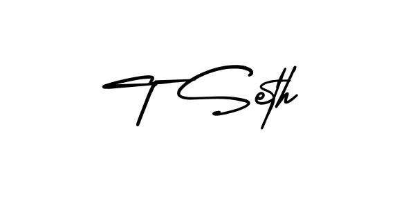 Design your own signature with our free online signature maker. With this signature software, you can create a handwritten (AmerikaSignatureDemo-Regular) signature for name T Seth. T Seth signature style 3 images and pictures png