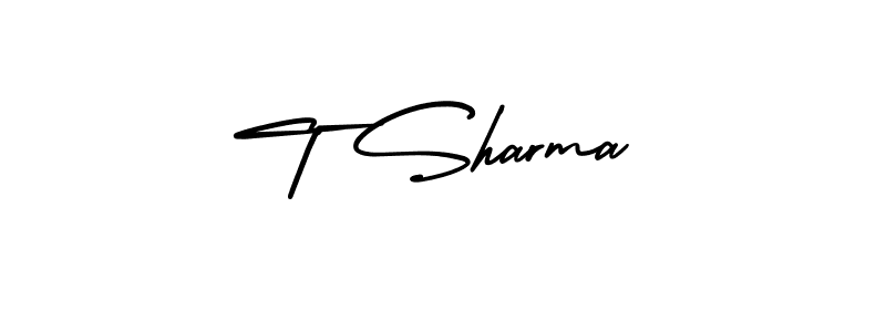 if you are searching for the best signature style for your name T Sharma. so please give up your signature search. here we have designed multiple signature styles  using AmerikaSignatureDemo-Regular. T Sharma signature style 3 images and pictures png