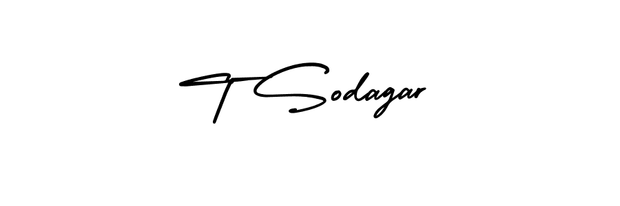 How to make T Sodagar signature? AmerikaSignatureDemo-Regular is a professional autograph style. Create handwritten signature for T Sodagar name. T Sodagar signature style 3 images and pictures png