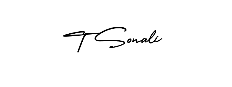 Use a signature maker to create a handwritten signature online. With this signature software, you can design (AmerikaSignatureDemo-Regular) your own signature for name T Sonali. T Sonali signature style 3 images and pictures png