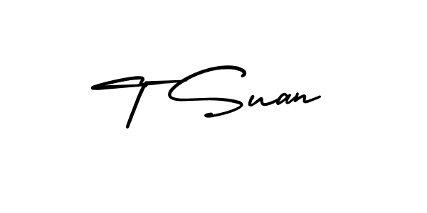 How to Draw T Suan signature style? AmerikaSignatureDemo-Regular is a latest design signature styles for name T Suan. T Suan signature style 3 images and pictures png