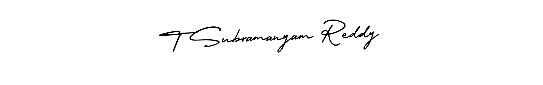 Use a signature maker to create a handwritten signature online. With this signature software, you can design (AmerikaSignatureDemo-Regular) your own signature for name T Subramanyam Reddy. T Subramanyam Reddy signature style 3 images and pictures png