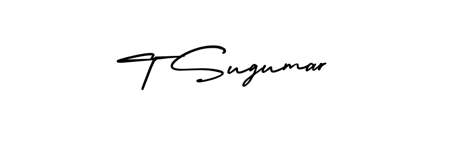 Create a beautiful signature design for name T Sugumar. With this signature (AmerikaSignatureDemo-Regular) fonts, you can make a handwritten signature for free. T Sugumar signature style 3 images and pictures png