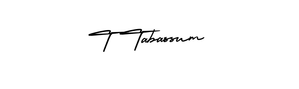 if you are searching for the best signature style for your name T Tabassum. so please give up your signature search. here we have designed multiple signature styles  using AmerikaSignatureDemo-Regular. T Tabassum signature style 3 images and pictures png