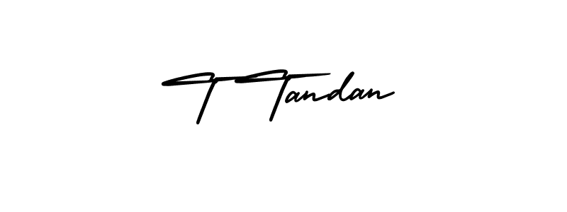 Use a signature maker to create a handwritten signature online. With this signature software, you can design (AmerikaSignatureDemo-Regular) your own signature for name T Tandan. T Tandan signature style 3 images and pictures png